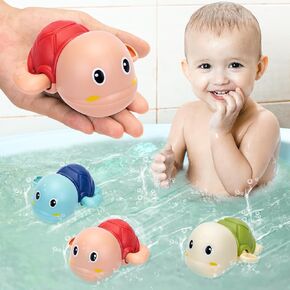 3 Pack Baby Bath Toys Swimming Turtle Water Bath Toys for Toddlers 1-3, Floating Wind Up Toys for 1-5 Year Old Boy Girls, New Born Baby Infant Bathtub Water Toys, Preschool Toddler Pool Toys