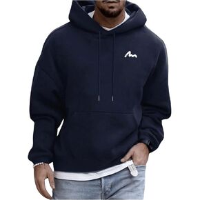 Floerns Men's Graphic Print Long Sleeve Drawstring Hoodie Pullover Sweatshirt