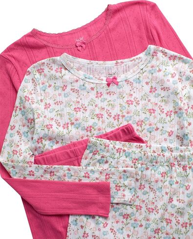 Rene Rofe Girls' Pajama Set - 4 Piece Snug Fit Cotton Sleepwear Set (2T-12) in Saudi Arabia