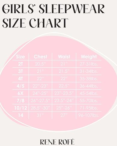 Rene Rofe Girls' Pajama Set - 4 Piece Snug Fit Cotton Sleepwear Set (2T-12) in Saudi Arabia
