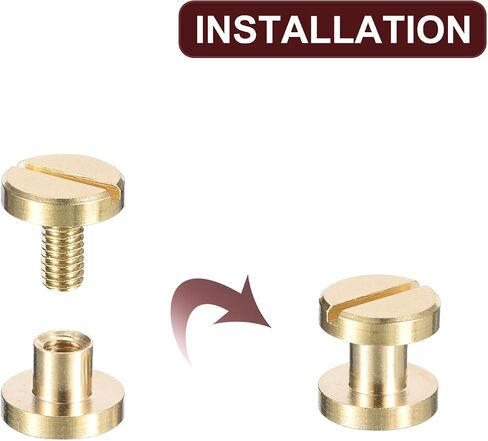 30 حزمة من مسامير شيكاغو النحاسية من uxcell، 9 × 8 مم برغي برأس مسطح للخلف، عمود تثبيت مسمار مسمار تثبيت لحزام الحزام المصنوع من الجلد بنفسك in Saudi Arabia