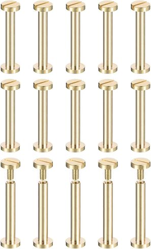 30 حزمة من مسامير شيكاغو النحاسية من uxcell، 9 × 8 مم برغي برأس مسطح للخلف، عمود تثبيت مسمار مسمار تثبيت لحزام الحزام المصنوع من الجلد بنفسك in Saudi Arabia