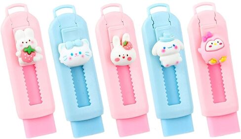 5 قطع من محايات أقلام الرصاص القابلة للسحب بأشكال حيوانات لطيفة من DzdzCrafts، محايات للأطفال والبنات والأطفال لوازم القرطاسية المدرسية in Kuwait