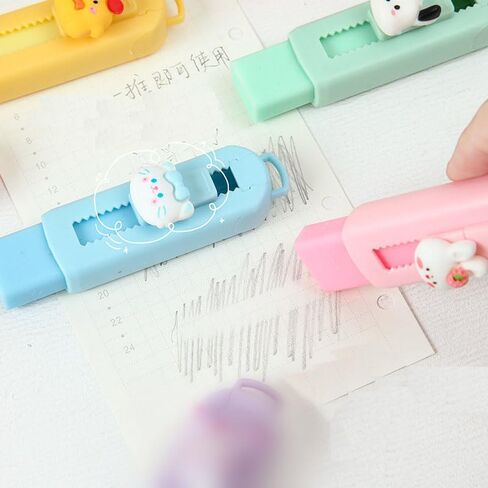 5 قطع من محايات أقلام الرصاص القابلة للسحب بأشكال حيوانات لطيفة من DzdzCrafts، محايات للأطفال والبنات والأطفال لوازم القرطاسية المدرسية in Kuwait