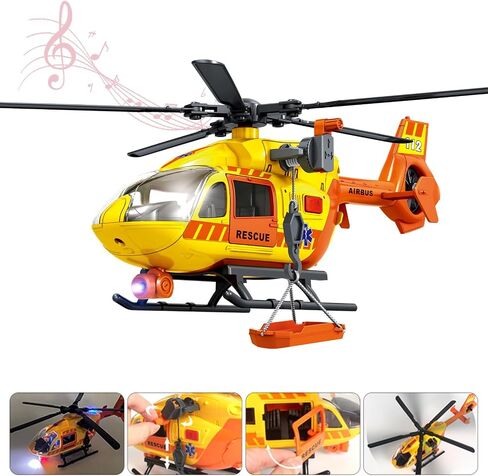 15" Rescue Helicopter Toy Light and Sound Rescue Vehicles Toys for Kids Aged 3 Toddler Kids Boys Gifts (Rescue Helicopter) in Saudi Arabia
