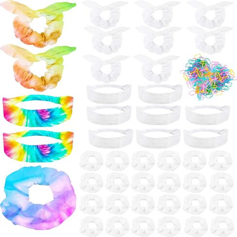 45 قطعة من إكسسوارات الشعر القطنية البيضاء لمستلزمات الحفلات، بما في ذلك 25 سكرانشيز و10 ربطات شعر على شكل فيونكة و10 عصابة رأس غير قابلة للانزلاق و100 شريط مطاطي صغير للنساء والفتيات صبغة ربطات عنق ذاتية الصنع in Kuwait