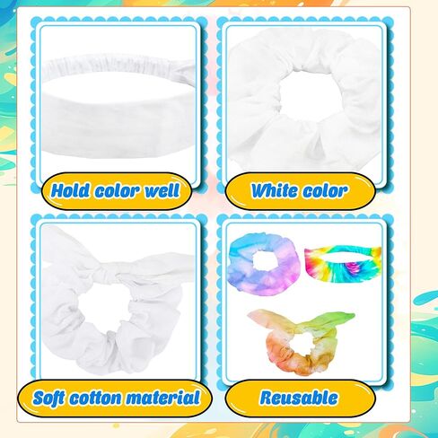 45 قطعة من إكسسوارات الشعر القطنية البيضاء لمستلزمات الحفلات، بما في ذلك 25 سكرانشيز و10 ربطات شعر على شكل فيونكة و10 عصابة رأس غير قابلة للانزلاق و100 شريط مطاطي صغير للنساء والفتيات صبغة ربطات عنق ذاتية الصنع in Kuwait