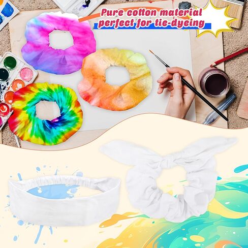 45 قطعة من إكسسوارات الشعر القطنية البيضاء لمستلزمات الحفلات، بما في ذلك 25 سكرانشيز و10 ربطات شعر على شكل فيونكة و10 عصابة رأس غير قابلة للانزلاق و100 شريط مطاطي صغير للنساء والفتيات صبغة ربطات عنق ذاتية الصنع in Kuwait