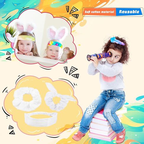 45 قطعة من إكسسوارات الشعر القطنية البيضاء لمستلزمات الحفلات، بما في ذلك 25 سكرانشيز و10 ربطات شعر على شكل فيونكة و10 عصابة رأس غير قابلة للانزلاق و100 شريط مطاطي صغير للنساء والفتيات صبغة ربطات عنق ذاتية الصنع in Kuwait