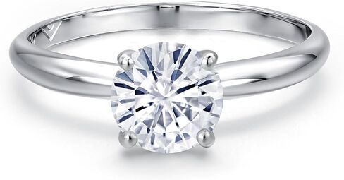 Gem Stone King PT950 Platinum 950 6.5MM Round Gemstone Birthstone Solitaire Engagement Ring | Wedding Engagement Anniversary Promise Ring For Women | Available In Size 5, 6, 7, 8, 9 in Saudi Arabia