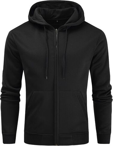 Gesean Men's Zip Up Fleece Hoodie Casual Drawstring Hooded Sweatshirt with Kanga Pocket in Saudi Arabia