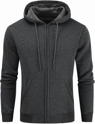 Gesean Men's Zip Up Fleece Hoodie Casual Drawstring Hooded Sweatshirt with Kanga Pocket in Saudi Arabia