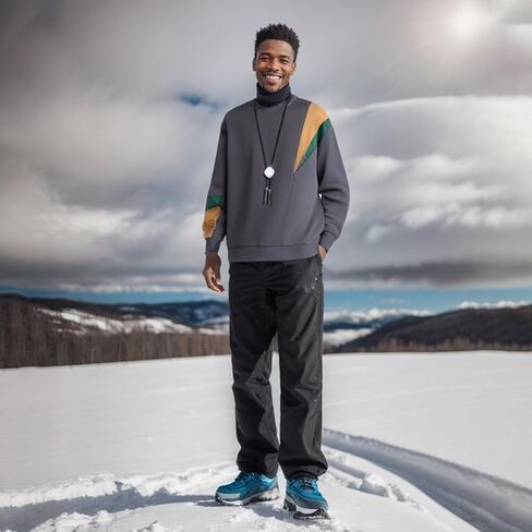 Men's Crewneck Sweatshirts Patchwork Contrast Color Long Sleeve Casual Lightweight Pullover Shirt Hip-Hop Sweater in Kuwait