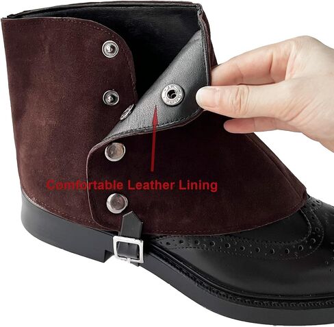 Men's Gangster Spats 20s Leather Boot Covers for Men Snap Spats Vintage Style Dapper Men Gaiters Spats Costume Accessories in Saudi Arabia