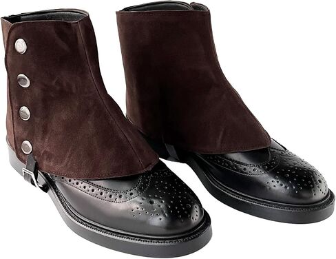 Men's Gangster Spats 20s Leather Boot Covers for Men Snap Spats Vintage Style Dapper Men Gaiters Spats Costume Accessories in Saudi Arabia