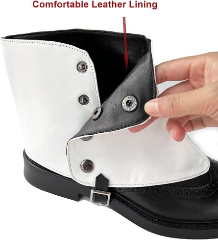Men's Gangster Spats 20s Leather Boot Covers for Men Snap Spats Vintage Style Dapper Men Gaiters Spats Costume Accessories in Saudi Arabia