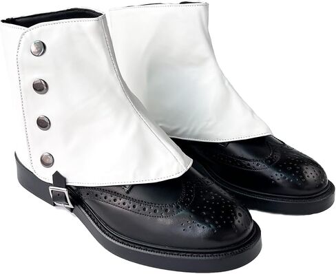 Men's Gangster Spats 20s Leather Boot Covers for Men Snap Spats Vintage Style Dapper Men Gaiters Spats Costume Accessories in Saudi Arabia