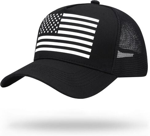 American Flag Trucker Hat Baseball Caps Snapback Hat for Men Women Breathable Mesh Side Adjustable Hats in Saudi Arabia
