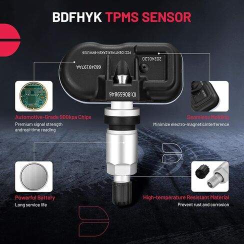 BDFHYK 68249197AA 434MHz Tire Pressure Monitoring System TPMS Sensors Compatible for 2016-2019 Jeep Cherokee(KL), 2014-2022 RAM 1500 (DS DX(5-Lug) RAM 2500 3500 4500 5500 in Saudi Arabia