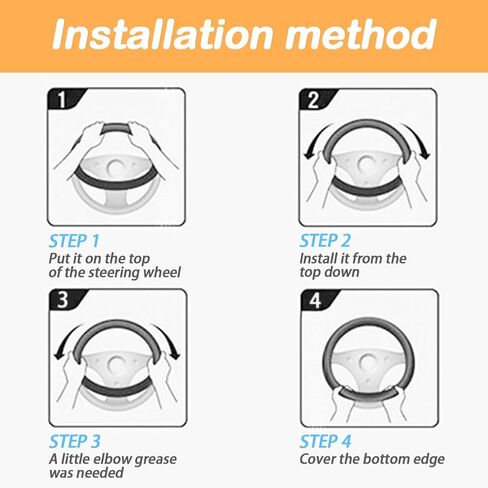 غطاء عجلة قيادة مرن قابل للتمدد، غطاء عجلة قيادة تلقائي من الحرير الجليدي من الألياف الدقيقة، مضاد للانزلاق، 15 بوصة، دافئ في الشتاء وبارد في الصيف، مناسب لسيارات الدفع الرباعي والشاحنات والسيارات والشاحنات (أسود) in Kuwait