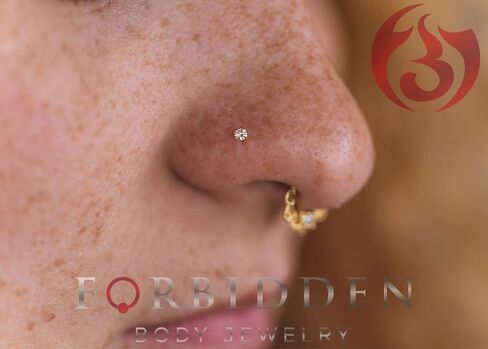 Forbidden Body Jewelry 22g 18k Gold Plated Sterling Silver CZ Simulated Diamond Nose Stud, 2.5mm in Kuwait