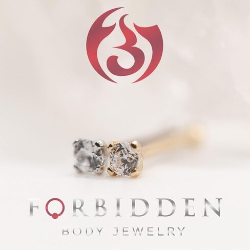Forbidden Body Jewelry 22g 18k Gold Plated Sterling Silver CZ Simulated Diamond Nose Stud, 2.5mm in Kuwait