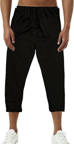 Desert Dress Men Muslim Islamic Trousers Jogging Sirwal Cotton Afghan Pants ElasticWaist for Prayer Eid Buggy Under Thobe in Kuwait