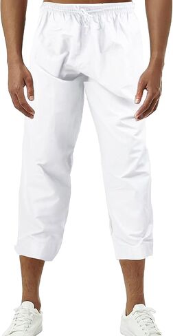 Desert Dress Men Muslim Islamic Trousers Jogging Sirwal Cotton Afghan Pants ElasticWaist for Prayer Eid Buggy Under Thobe in Kuwait