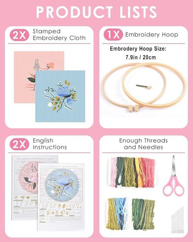 TINDTOP Embroidery Kit for Adult Beginners, Embroidery DIY Starter Kit in Saudi Arabia