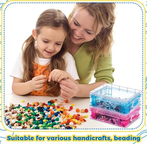 Suzile 40 Pcs Plastic Crayon Boxes Stackable Transparent Crayon Organizer with Lid Crayon Storage Containers Bulk for Office School Classroom Supplies Pen Pencil Art Crafts (Clear, Red, Blue) in Saudi Arabia