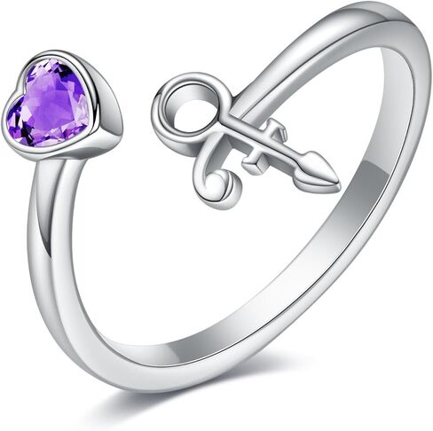 Prince Symbol Ring Sterling Silver Adjustable Wrap Prince Symbol Ring for Prince Lover in Saudi Arabia