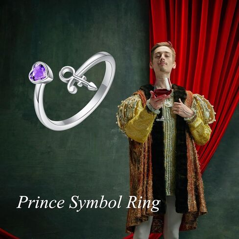 Prince Symbol Ring Sterling Silver Adjustable Wrap Prince Symbol Ring for Prince Lover in Saudi Arabia