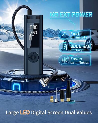 Tire Inflator Portable Air Compressor, 90W 7800 mAh 3x Faster Air Pump for Car Tires with Tire Gauge Pressure, Tire Pump for Cars, Suv, Bikes, Motorcycles, Balls in Saudi Arabia