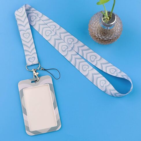 Blue ID Badge Holder Lanyard for Keys Cute Aesthetic Key Lanyard for Women Girls Teachers for ID Badges Preppy Lanyard for Students ID Card Love Heart Keychain Lanyard ID Holder in Saudi Arabia