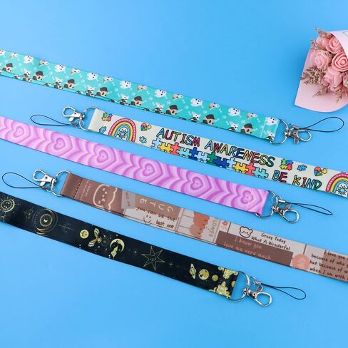 Blue ID Badge Holder Lanyard for Keys Cute Aesthetic Key Lanyard for Women Girls Teachers for ID Badges Preppy Lanyard for Students ID Card Love Heart Keychain Lanyard ID Holder in Saudi Arabia