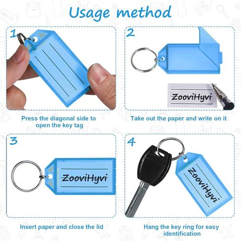 32 Pack Plastic Key Tags with Ring, 8 Assorted Colours Plastic Key Tags with Labels, Key Identifiers Tags, Name Tags Labels, Adapt to Name, Luggage, Pets, Bags, and USB Drive in Saudi Arabia