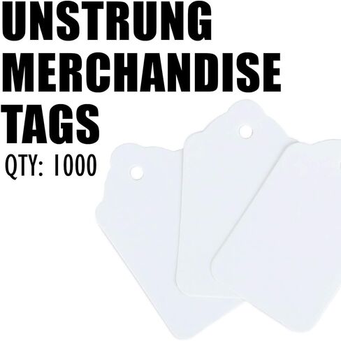Amram Scalloped Blank Price Tags Unstrung 1.75-in x 1.1-in, White, 1,000 Tags in Saudi Arabia