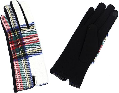 Achillea 2 Pairs Women’s Festive Tweed Tartan Plaid Gloves w/Touchscreen Finger in Saudi Arabia