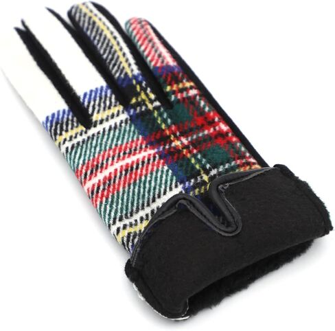 Achillea 2 Pairs Women’s Festive Tweed Tartan Plaid Gloves w/Touchscreen Finger in Saudi Arabia