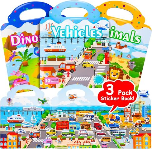 4 كتب ملصقات قابلة لإعادة الاستخدام للأطفال الصغار 2-4 سنوات، كتب ملصقات قابلة لإعادة الاستخدام للأطفال الصغار 1-3 مع 126 ملصقًا قابلاً لإعادة الاستخدام، كتب ملصقات للأطفال من سن 2-4 سنوات، كتاب أنشطة ملصقات منتفخ للأطفال الصغار فتاة صبي in Kuwait