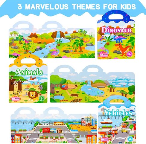 4 كتب ملصقات قابلة لإعادة الاستخدام للأطفال الصغار 2-4 سنوات، كتب ملصقات قابلة لإعادة الاستخدام للأطفال الصغار 1-3 مع 126 ملصقًا قابلاً لإعادة الاستخدام، كتب ملصقات للأطفال من سن 2-4 سنوات، كتاب أنشطة ملصقات منتفخ للأطفال الصغار فتاة صبي in Kuwait