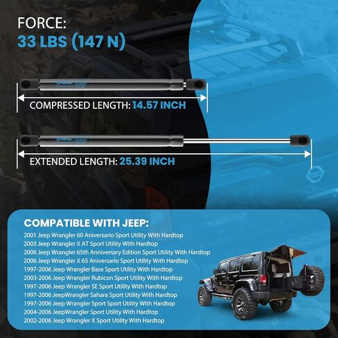 Rear Hatch Liftgate Struts 6156 Gas Shock Lift Supports Fit for 2007-2014 Chevy Tahoe Suburban 1500, 2007-2013 Suburban 2500, 2007-2014 GMC Yukon, Trunk Liftgate Strut, 2 Pcs in Kuwait