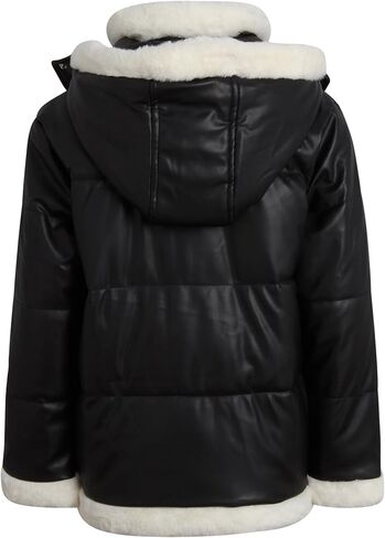 URBAN REPUBLIC Girls Puffer Jacket - Zip Up Coat Puffer Rain Jacket with Faux Fur Trim - Lightweight Jacket for Girls (7-16) in Kuwait