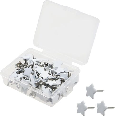 LC LICTOP Star Shape Flat Head Thumb Tacks Decorative Push Pin for Cork Board Bulletin Board Photo Wall Foam Board Costume Designing - White Star 100Pcs in Saudi Arabia