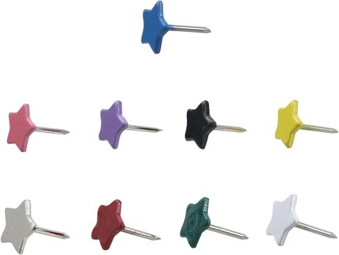 LC LICTOP Star Shape Flat Head Thumb Tacks Decorative Push Pin for Cork Board Bulletin Board Photo Wall Foam Board Costume Designing - White Star 100Pcs in Saudi Arabia