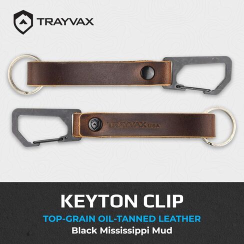 Trayvax Keyton Clip Carabiner Keychain Stainless-Steel, Dark Brown in Kuwait