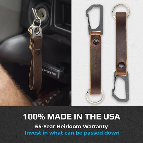 Trayvax Keyton Clip Carabiner Keychain Stainless-Steel, Dark Brown in Kuwait
