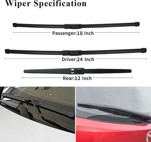 Wiper Blades for Mazda 3 Hatchback 2019 2020 2021 2022 2023 2024, OEM Quality Windshield Wipers Include Front 26 17 Inch and Rear Blade 14 Inch, Easy to Install Replacement Wipers Pack of 3 in Saudi Arabia