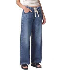 Women Wide Leg High Rise Jeans Boyfriend Drawstring Tie Waist Long Trouser Baggy Y2K Denim Pants