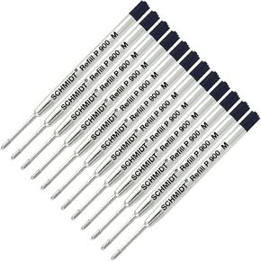 SCHMIDT 12 Pack - Ball Point Refill - Black Ink Medium P900 Parker Style